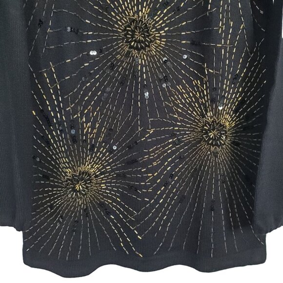 Regency Collection Womens Size S Sweater Tunic Beads Sequins Fireworks Vintage - Picture 7 of 10